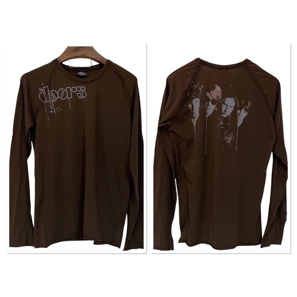 Vtg Winterland Classic Rock Mens The Doors Drip Longsleeve Band T Shirt USA 2XL